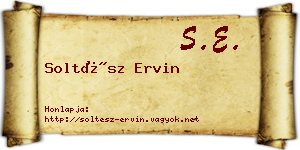 Soltész Ervin névjegykártya