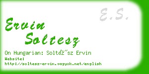 ervin soltesz business card